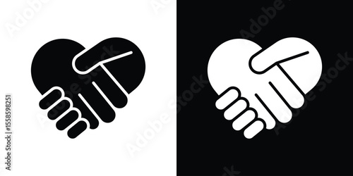 Shake hands icon Vector illustration in solid and black and white. EPS10