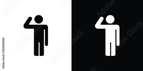 Salute icon Vector illustration in solid and black and white. EPS10