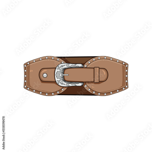 vintage cowgirl belt cartoon vector illustration