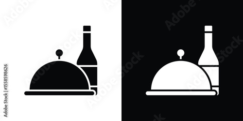 Room service icon Vector illustration in solid and black and white. EPS10