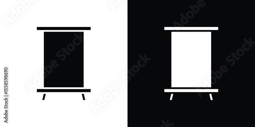 Roll up banners icon Vector illustration in solid and black and white. EPS10