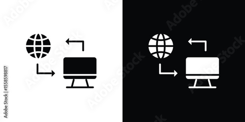 Remote Access icon Vector illustration in solid and black and white. EPS10