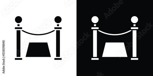 Red carpet icon Vector illustration in solid and black and white. EPS10