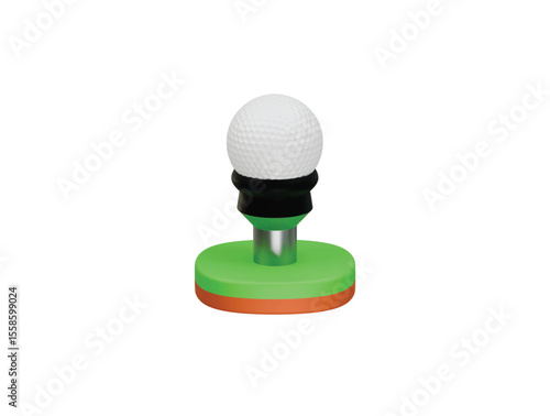 golf ball stand icon 3d illustration render