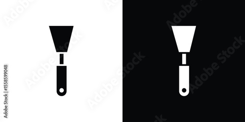 Putty knife icon Vector illustration in solid and black and white. EPS10