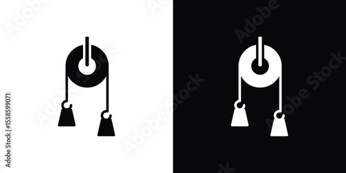 Pulley icon Vector illustration in solid and black and white. EPS10