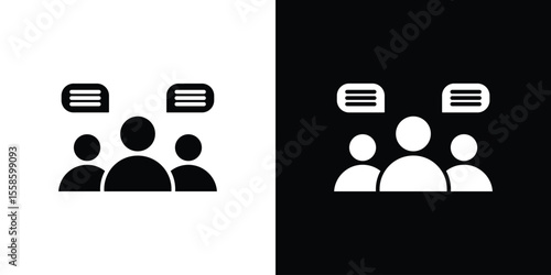 Public opinion icon Vector illustration in solid and black and white. EPS10
