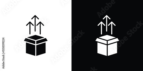 Product release icon Vector illustration in solid and black and white. EPS10