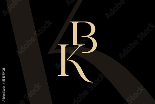 BK or KB letter logo icon design. Classic style luxury initials monogram.