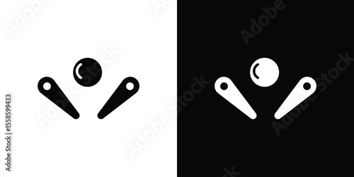 Pinball icon Vector illustration in solid and black and white. EPS10