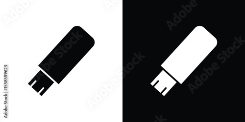Pendrive icon Vector illustration in solid and black and white. EPS10