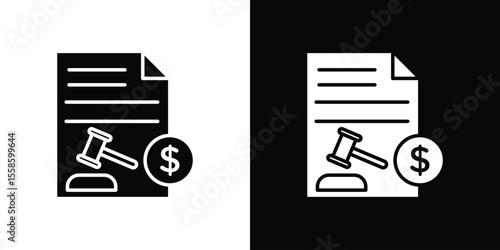 Penalty icon Vector illustration in solid and black and white. EPS10