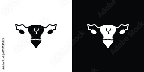 Pelvic inflammatory disease icon Vector illustration in solid and black and white. EPS10