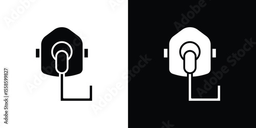 Oxygen mask icon Vector illustration in solid and black and white. EPS10
