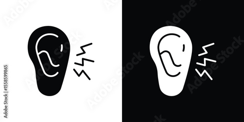 Otitis icon Vector illustration in solid and black and white. EPS10