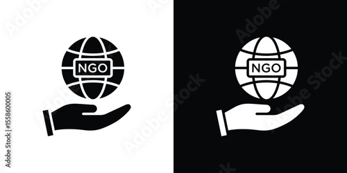 NGO icon Vector illustration in solid and black and white. EPS10