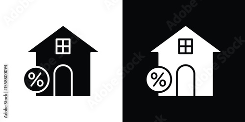Mortgage rate icon Vector illustration in solid and black and white. EPS10