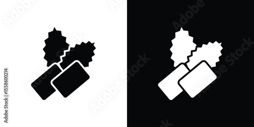 Mint gum icon Vector illustration in solid and black and white. EPS10