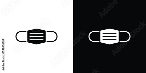 Medical mask icon Vector illustration in solid and black and white. EPS10