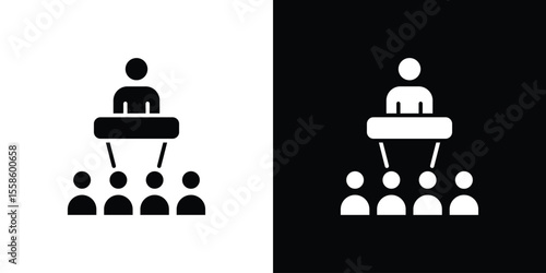 Lecture icon Vector illustration in solid and black and white. EPS10