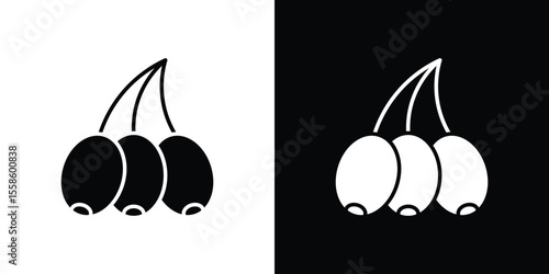 Jujube icon Vector illustration in solid and black and white. EPS10