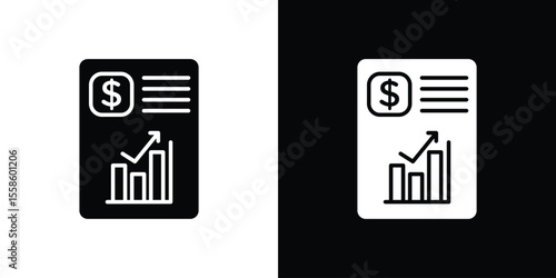 Income statement icon Vector illustration in solid and black and white. EPS10