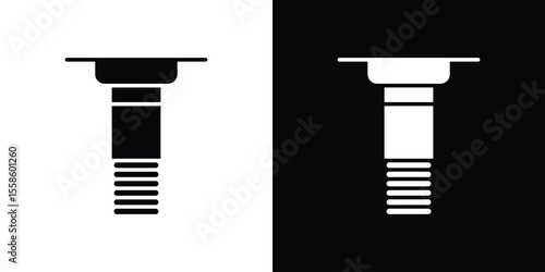 Implant Fixture icon Vector illustration in solid and black and white. EPS10