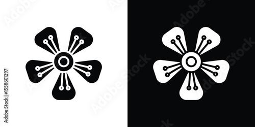 Hypericum icon Vector illustration in solid and black and white. EPS10