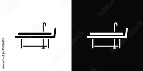 Hospital bed icon Vector illustration in solid and black and white. EPS10