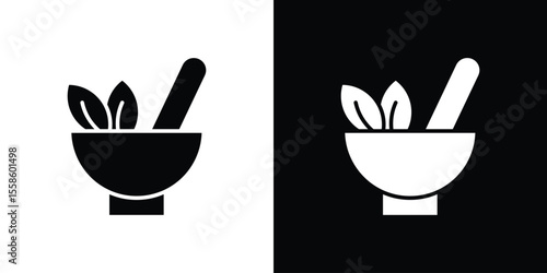 Herbal medicine icon Vector illustration in solid and black and white. EPS10