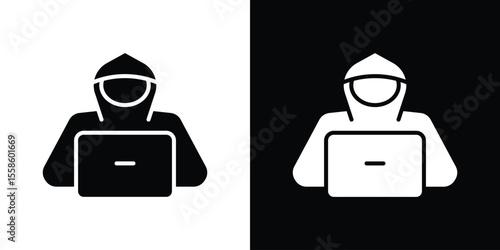 Hacker icon Vector illustration in solid and black and white. EPS10