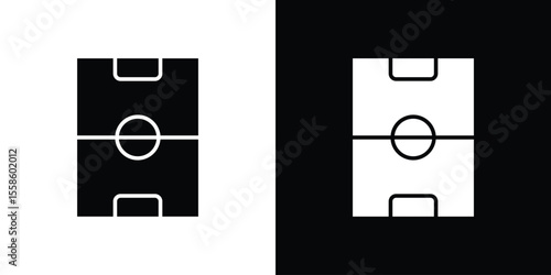 Football field icon Vector illustration in solid and black and white. EPS10