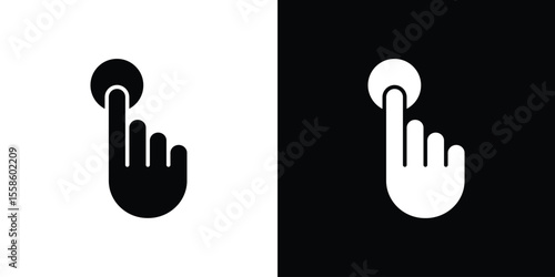Finger control icon Vector illustration in solid and black and white. EPS10