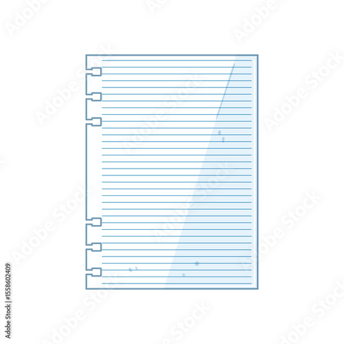 diary notebook line page cartoon vector illustration