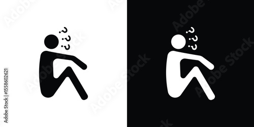 Depression icon Vector illustration in solid and black and white. EPS10