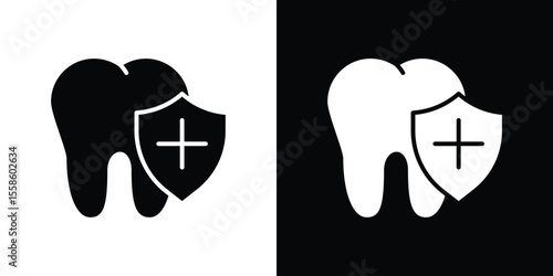 Dental insurance icon Vector illustration in solid and black and white. EPS10