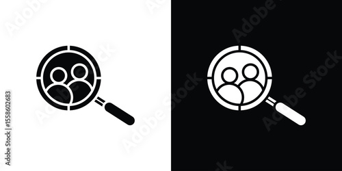 Demographics icon Vector illustration in solid and black and white. EPS10