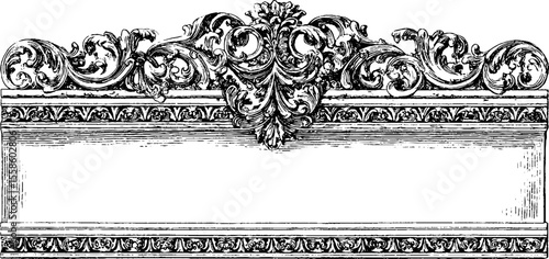 Vintage art deco frame with ornate sunburst motifs and geometric patterns for design