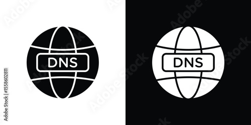 DNS icon Vector illustration in solid and black and white. EPS10