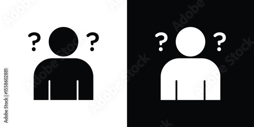 Curious human icon Vector illustration in solid and black and white. EPS10