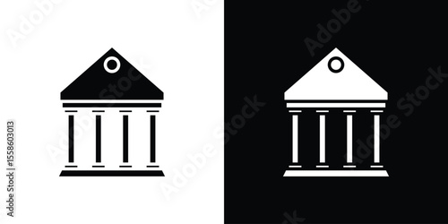 Courthouse icon Vector illustration in solid and black and white. EPS10