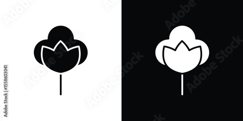 Cotton icon Vector illustration in solid and black and white. EPS10