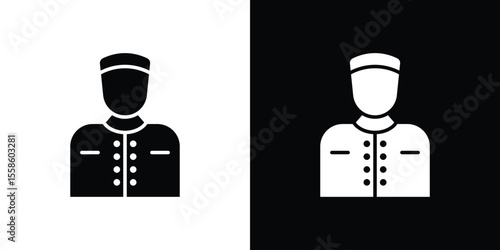 Concierge icon Vector illustration in solid and black and white. EPS10