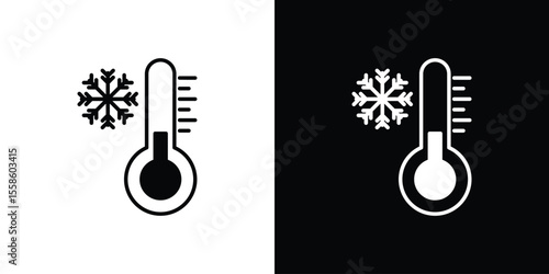 Cold icon Vector illustration in solid and black and white. EPS10