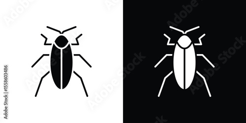Cockroach icon Vector illustration in solid and black and white. EPS10
