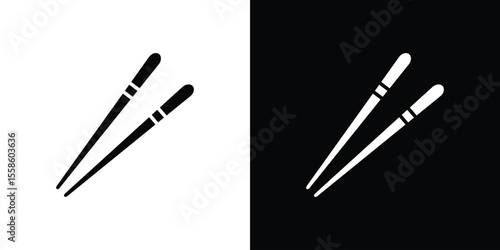 Chopsticks icon Vector illustration in solid and black and white. EPS10