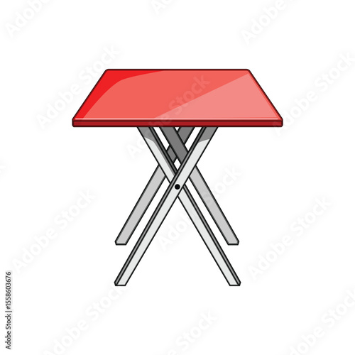 indoor plastic table cartoon vector illustration