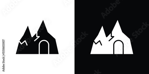 cave icon Vector illustration in solid and black and white. EPS10