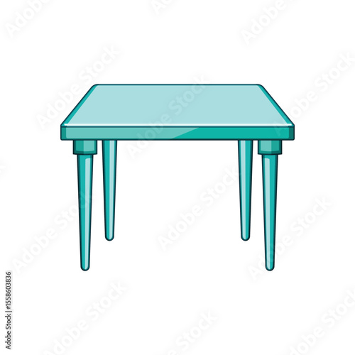 versatile plastic table cartoon vector illustration