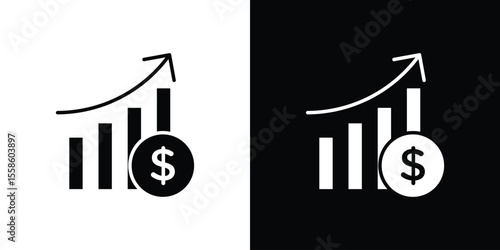 capital gain icon Vector illustration in solid and black and white. EPS10